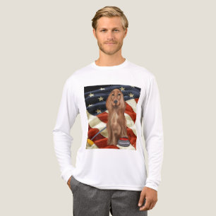 T-SHIRT  EN TRI-MATIÈRE ROUGE SETTER CURLING 