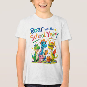 T-shirt En Tri-matière Rouler dans l'année scolaire - Dinosaure mignon Re