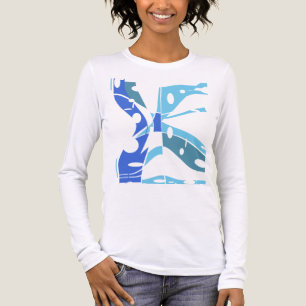 T-shirt En Tri-matière Royal Bleu Turquoise Cercles clairs Design d'art g