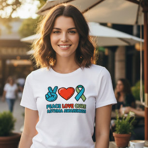 T-shirt En Tri-matière Ruban de sensibilisation à l'asthme Peace Heart So