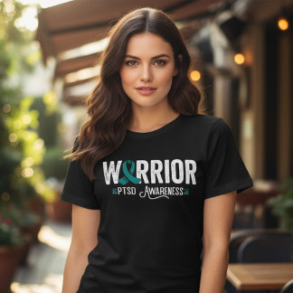 T-shirt En Tri-matière Ruban de sensibilisation sarcelle Guerrier SSPT