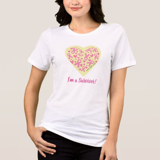 T-shirt En Tri-matière Rubans de sensibilisation au cancer du sein Coeur (Recto)