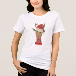 T-shirt En Tri-matière Rudolph Chemise Rindeer au nez rouge - Thé de Noël