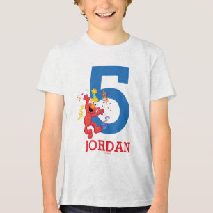 T-shirt En Tri-matière Rue Sésame   Elmo - Anniversaire Arc-en-ciel