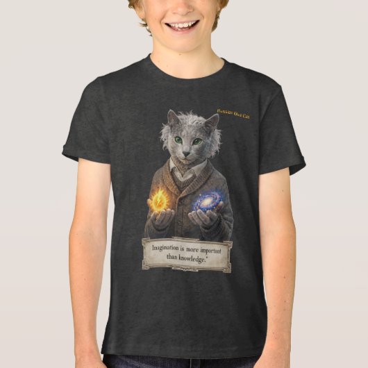 T-shirt En Tri-matière Russian Blue Einstein Cat - Imagination (Recto)