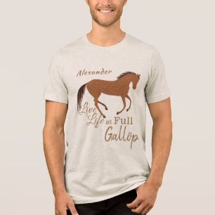 T-shirt En Tri-matière Rustic Horse Faux Cuir Vie Inspiration