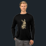 T-shirt En Tri-matière Rustic Rabbit<br><div class="desc">Embrace the charm of the countryside with this beautifully detailed sketch of a bunny enjoying a carrot. With a vintage,  hand-drawn aesthetic and soft sepia tones,  this design brings a touch of rustic warmth to your wardrobe. Perfect for gardeners,  nature lovers,  or anyone who appreciates classic animal illustrations.</div>