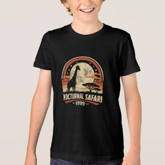T-shirt En Tri-matière Safari Nocturne Vintage Girafe Lune Faune Des