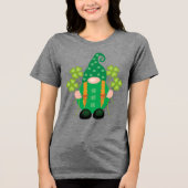 T-shirt En Tri-matière Saint Patrick’s Day Gnome avec Shamrock (Recto)