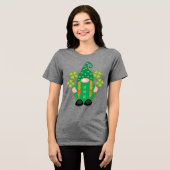 T-shirt En Tri-matière Saint Patrick’s Day Gnome avec Shamrock (Recto plein)