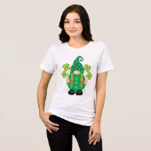 T-shirt En Tri-matière Saint Patrick’s Day Gnome avec Shamrock (Recto plein)
