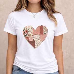 T-shirt En Tri-matière Saint-Valentin Patchwork Heart