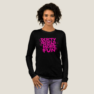 T-shirt En Tri-matière Sales Filles S'amusent Plus Boueuse Fille De Boue