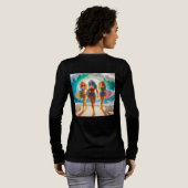 T-shirt En Tri-matière Salty Sisterhood Trio Girls Beach Walk Surfer (Verso complet)