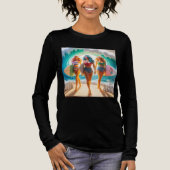 T-shirt En Tri-matière Salty Sisterhood Trio Girls Beach Walk Surfer (Recto)