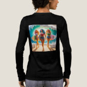 T-shirt En Tri-matière Salty Sisterhood Trio Girls Beach Walk Surfer (Verso)