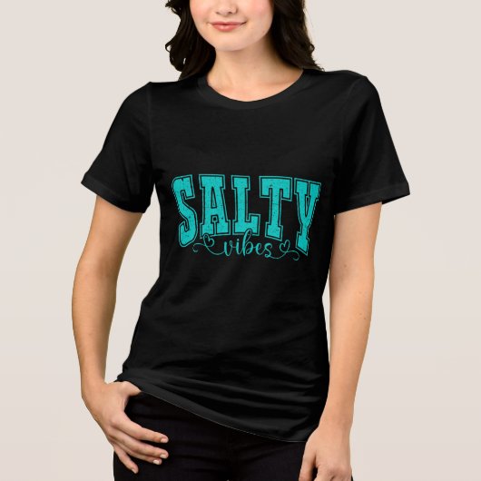 T-shirt En Tri-matière Salty Vibes – Funny Beach Tee, Summer Vacation (Recto)