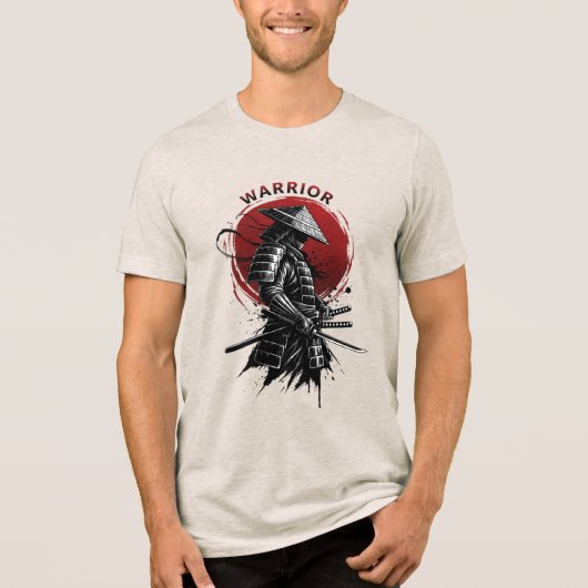 T-shirt En Tri-matière Samurai Warrior Rising Sun Japanese Ink Style (Recto)