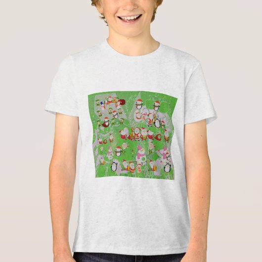 T-shirt En Tri-matière Santa Magical Green New Year (Recto)