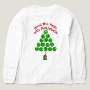 T-shirt En Tri-matière Sapin de Noël de pickleball Décorez les salles