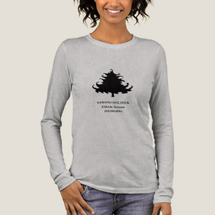 T-shirt En Tri-matière Sapin de Noël Noir avec Texte Design