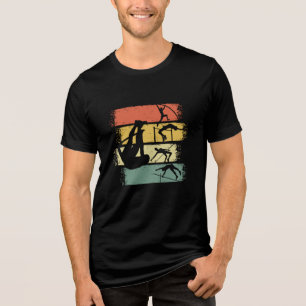 T-shirt En Tri-matière Saut à la perche Rétro Vintage