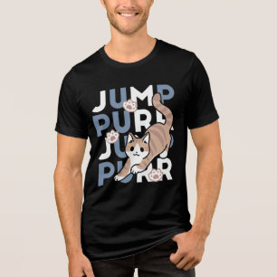 T-shirt En Tri-matière Sauter Purr Jump : Conception de chat joueuse avec