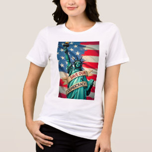 T-shirt En Tri-matière Sauvez Notre Statue Démocratique De La Liberté