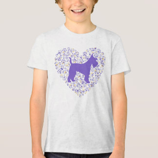 T-shirt En Tri-matière Schnauzer Silhouette Heart Paws Adorable