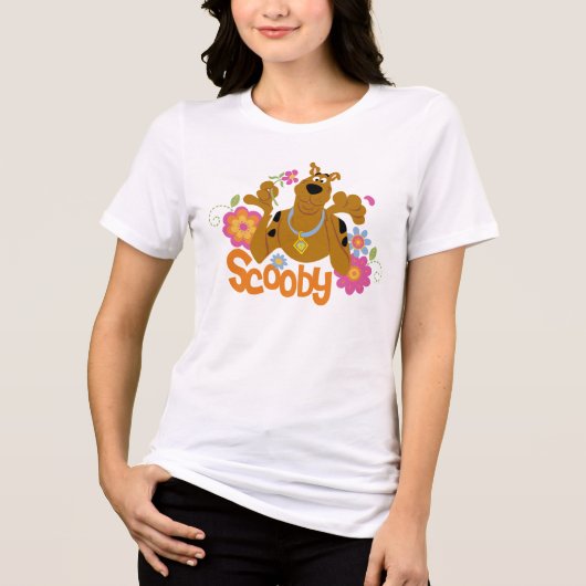 T-shirt En Tri-matière Scooby-Doo En Fleurs (Recto)