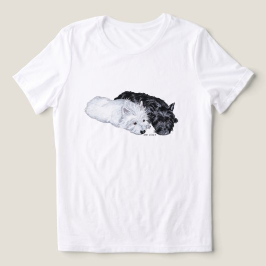 T-shirt En Tri-matière Scottish Terrier avec Westie (Design Recto)