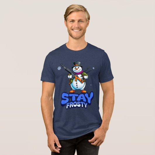 T-shirt En Tri-matière Séjournez Frosty Snowman 2e Amendement Noël (Recto plein)
