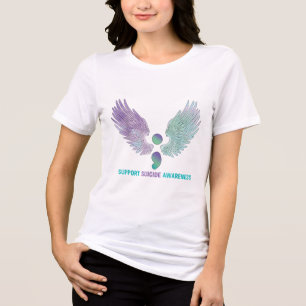 T-shirt En Tri-matière Semicolon Wings Support Suicide Sensibilisation Tu