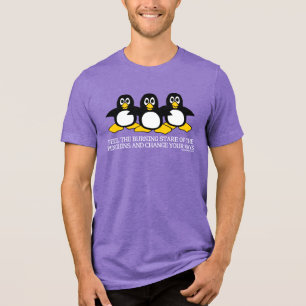 T-shirt En Tri-matière Sentez Le Regard Brûlant Du T-shirt Des Pingouins