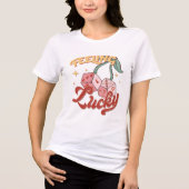 T-shirt En Tri-matière Sentiment Lucky Dice Retro Typographie (Recto)