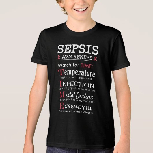 T-shirt En Tri-matière Sepsis Awareness Watch pour le guide TIME (Recto)