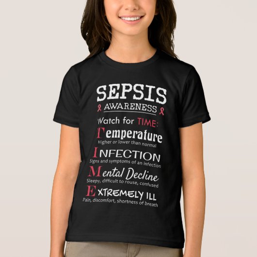 T-shirt En Tri-matière Sepsis Awareness Watch pour le guide TIME (Recto)