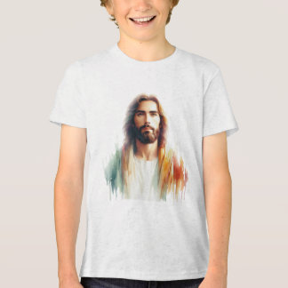 T-shirt En Tri-matière Serene Watercolor Jesus Christ Portrait – Spiritua