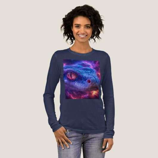 T-SHIRT EN TRI-MATIÈRE SERPENT DANS L'ESPACE (Recto complet)