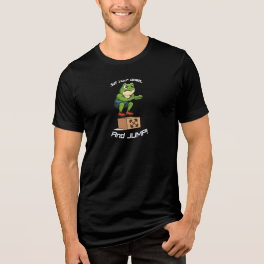 T-shirt En Tri-matière Set Your Goals And Jump - Male Frog Box Jump (Recto)