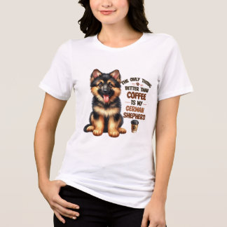 T-SHIRT  EN TRI-MATIÈRE SEUL LE MIEUX QUE LE CAFÉ EST LE SHEPHERD ALLEMAND