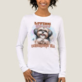 T-SHIRT  EN TRI-MATIÈRE SHIH TZU HOUND CHIEN TRÈS AMUSANT DIT : (Recto)