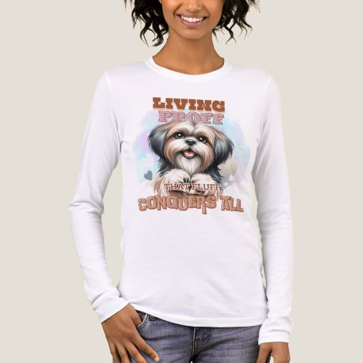 T-SHIRT  EN TRI-MATIÈRE SHIH TZU HOUND CHIEN TRÈS AMUSANT DIT : (Recto)