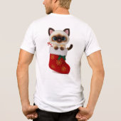 T-shirt En Tri-matière Siamese Cat in Christmas Stocking with Lights (Verso)