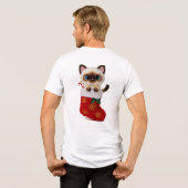 T-shirt En Tri-matière Siamese Cat in Christmas Stocking with Lights (Verso intégral)