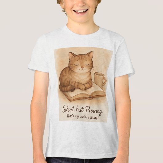 T-shirt En Tri-matière Silent but Purring Cat Tee (Recto)