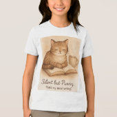 T-shirt En Tri-matière Silent but Purring Cat Tee (Recto)