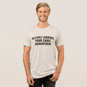T-shirt En Tri-matière silently judging your Cable Funny Electrician Dad (Recto plein)