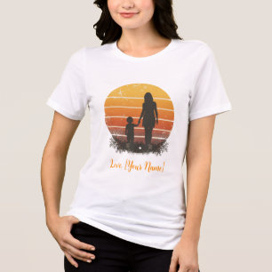 T-shirt En Tri-matière Silhouette de coucher de soleil personnalisée de m