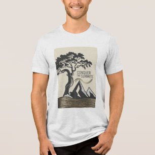 T-shirt En Tri-matière silhouette d'un arbre solitaire sur une colline